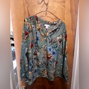 Floral Green Blouse